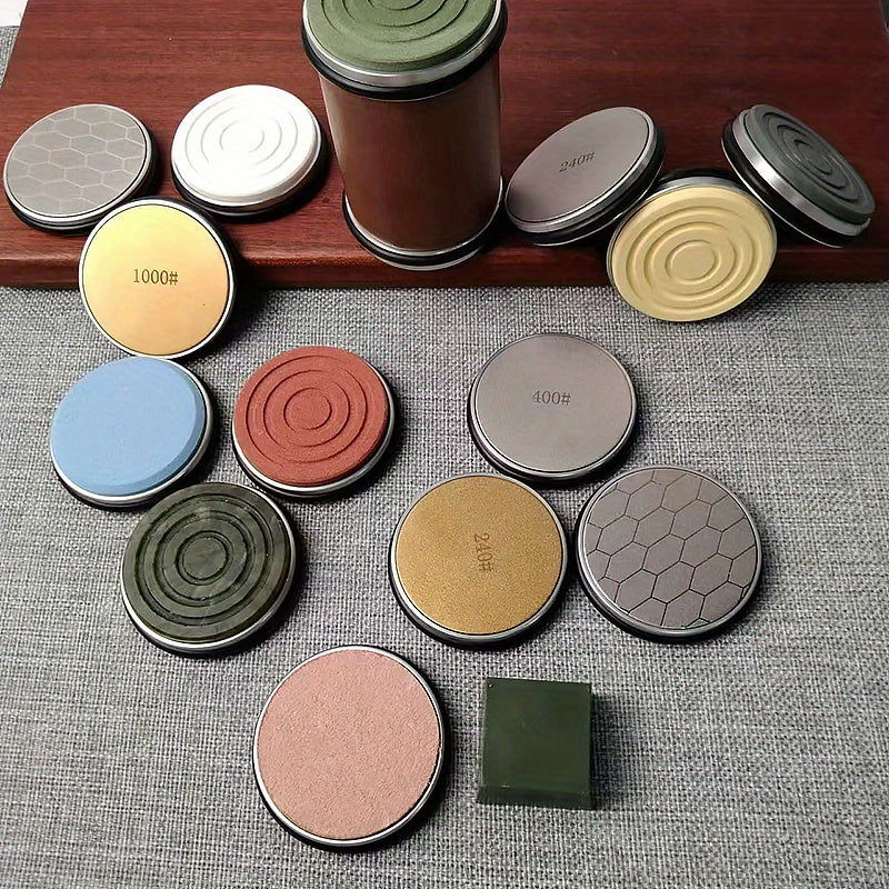 Knife Sharpener Set with Whetstone, Sanding Discs, Multi-Grit Accessories