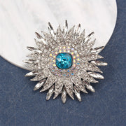 Sunflower Brooch Pin with Rhinestones for Dresses and Sweaters