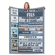 Personalized French Letter Blanket for Kids Soft Comfortable All-Season Gift