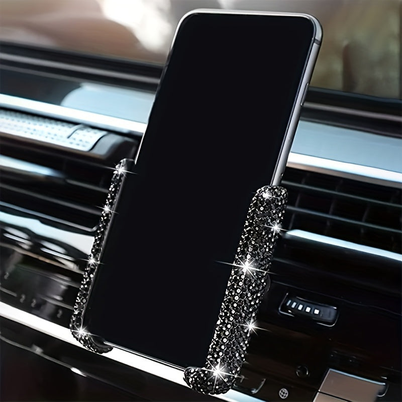 Soporte universal para teléfono de coche con diamantes de PVC, soporte de ventilación para navegación