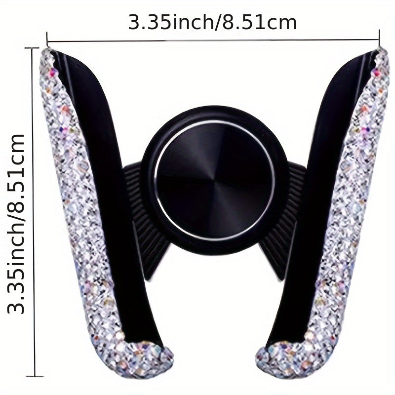 Soporte universal para teléfono de coche con diamantes de PVC, soporte de ventilación para navegación
