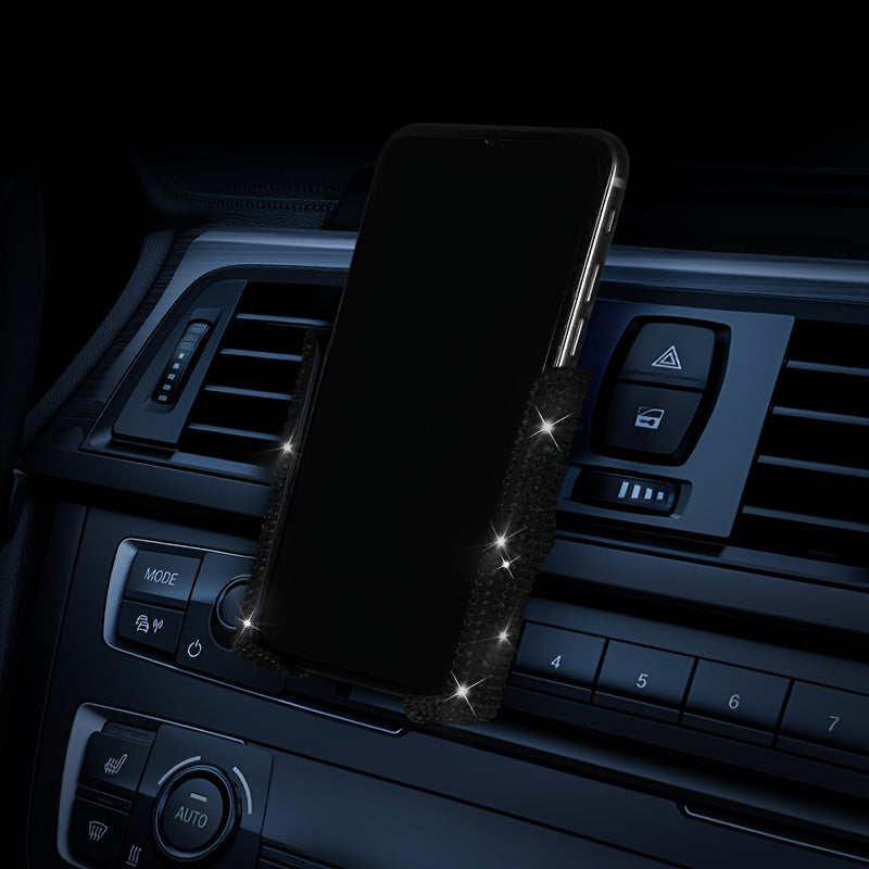 Soporte universal para teléfono de coche con diamantes de PVC, soporte de ventilación para navegación
