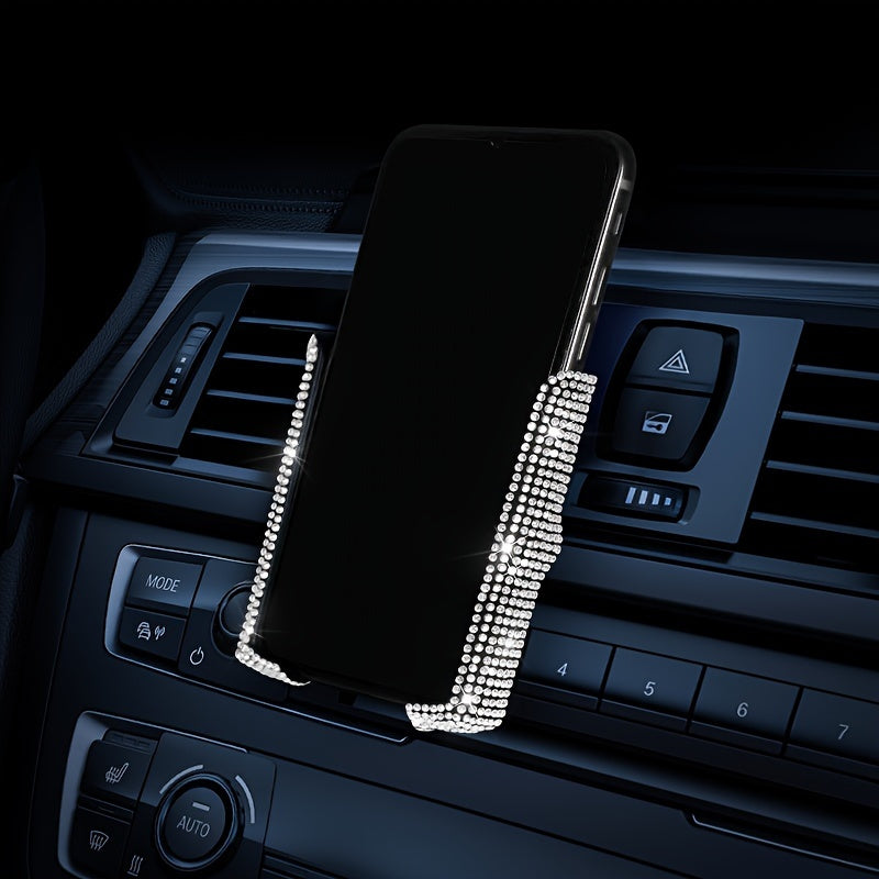 Soporte universal para teléfono de coche con diamantes de PVC, soporte de ventilación para navegación