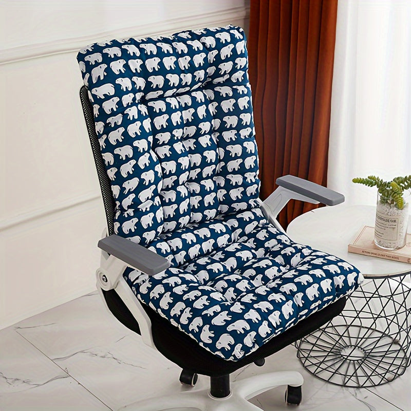 Ergonomic Cushion Seat Pad with Backrest White Polyester Woven Support for Home and Car