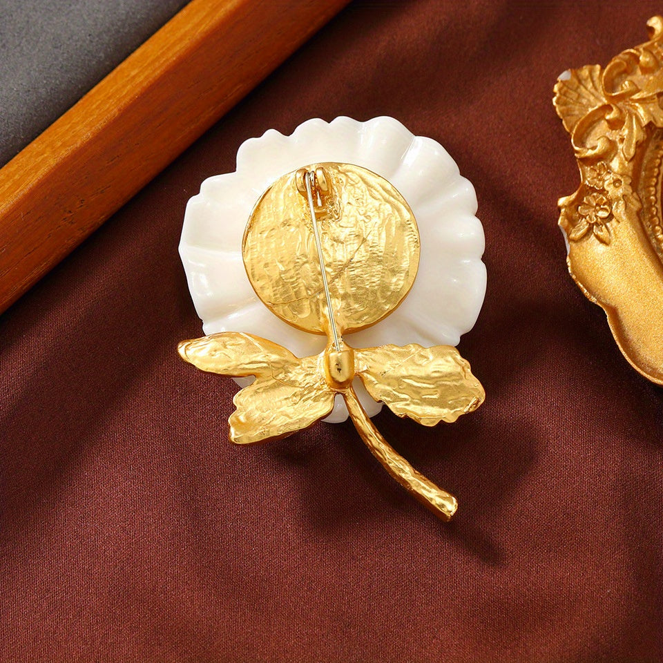 Resin Rose Brooch Pin Floral Jewelry for Weddings Bridesmaids Christmas Gifts