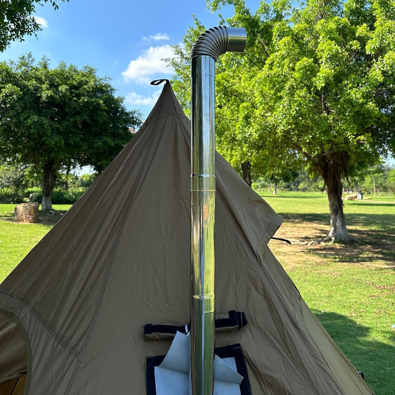 Set of 2 Stainless Steel Elbow Pipes 90-Degree Chimney Flue Connectors 5.99cm Diameter