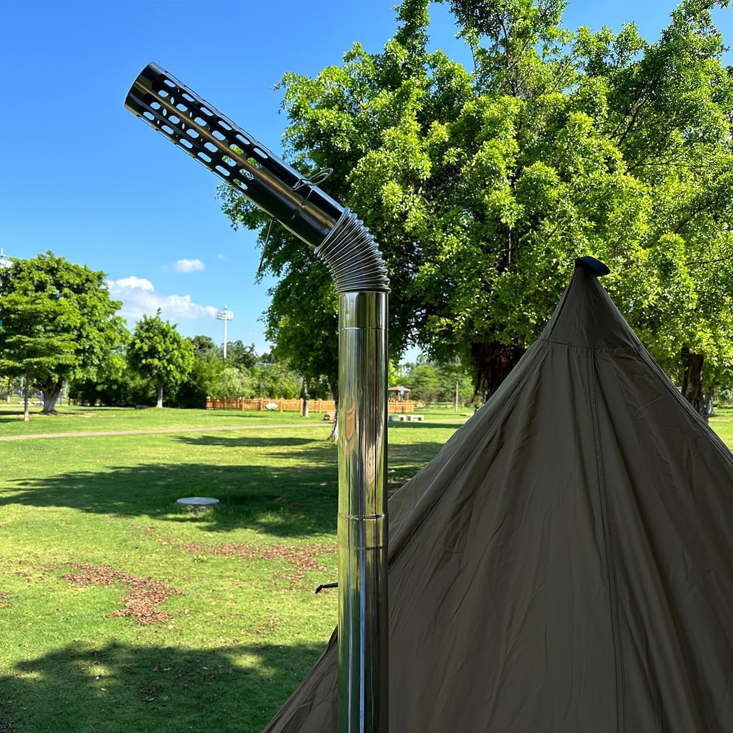 Set of 2 Stainless Steel Elbow Pipes 90-Degree Chimney Flue Connectors 5.99cm Diameter