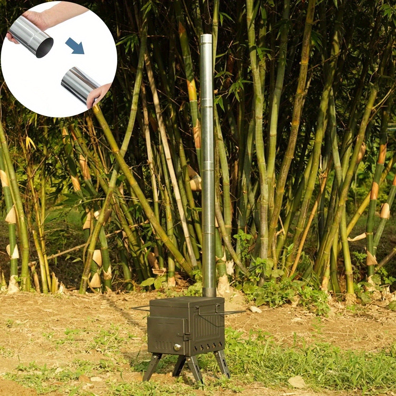 Set of 2 Metal Chimney Cap Extensions Stainless Steel Stove Pipe Cover 6cm Diameter 36cm Length