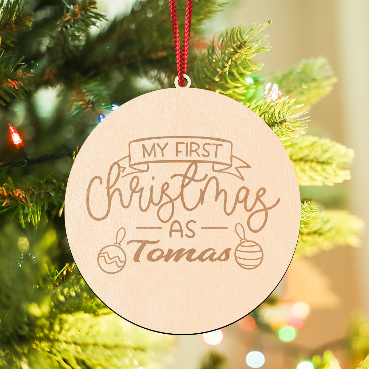 Personalized Wooden Christmas Bell Sign Door Hanger Holiday Decor for Home and Classroom