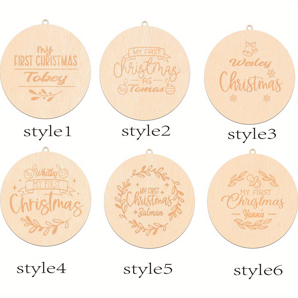 Personalized Wooden Christmas Bell Sign Door Hanger Holiday Decor for Home and Classroom