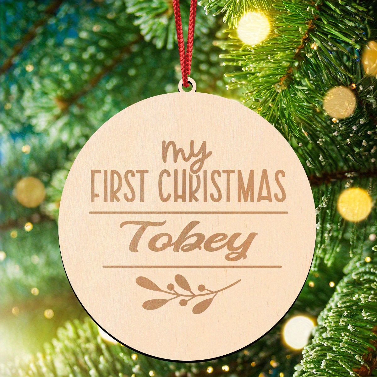 Personalized Wooden Christmas Bell Sign Door Hanger Holiday Decor for Home and Classroom