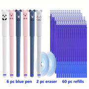 Ofis va maktab uchun ko‘k va qora siyoh bilan to‘ldiriladigan 68 ta qog‘oz yozuv qalamlari to‘plami