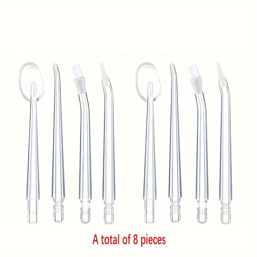 8pcs Water Flosser Replacement Tips Set Standard and Orthodontic Nozzles Unscented Battery-Free for Family Use