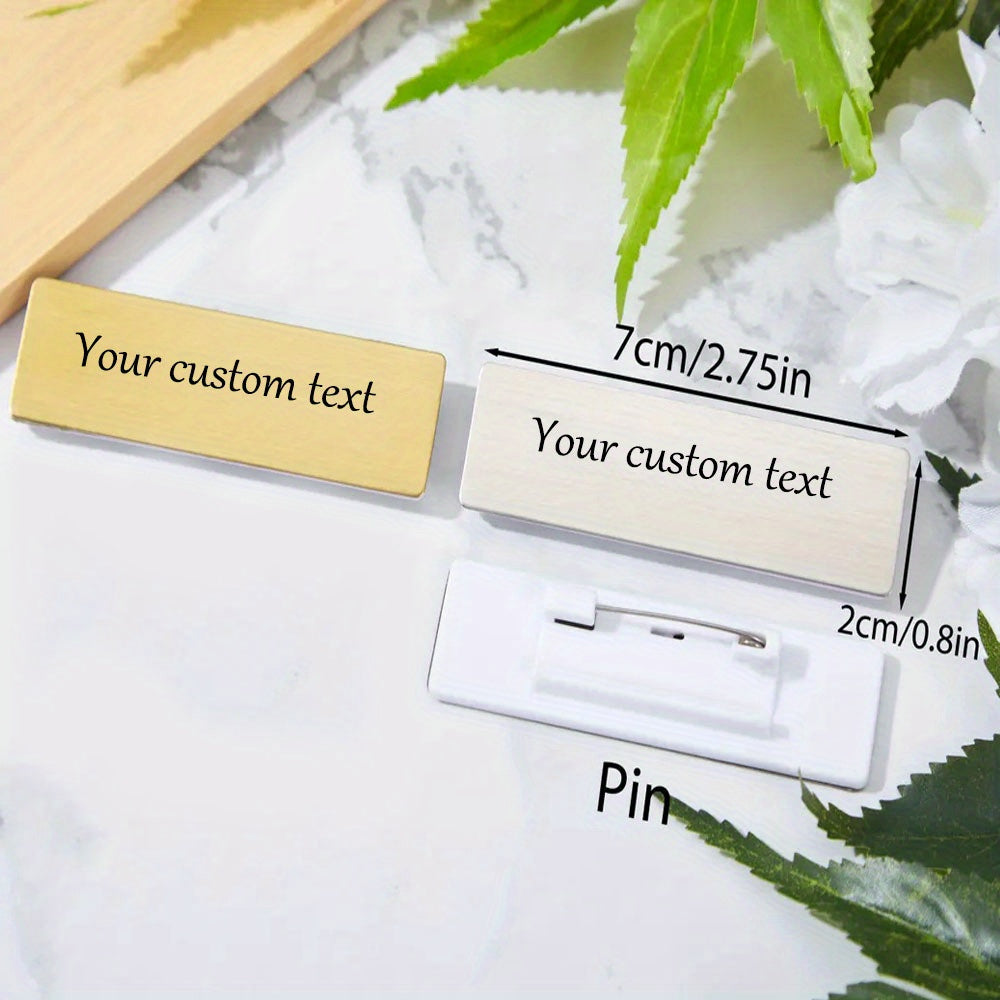 Personalized Stainless Steel Name Badge with Laser Engraving and Attachment Options