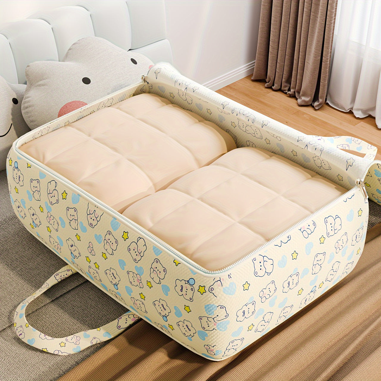 Bolsa de almacenamiento bajo la cama, organizador impermeable para ropa de cama, edredones, mantas, almohadas, recipiente rectangular