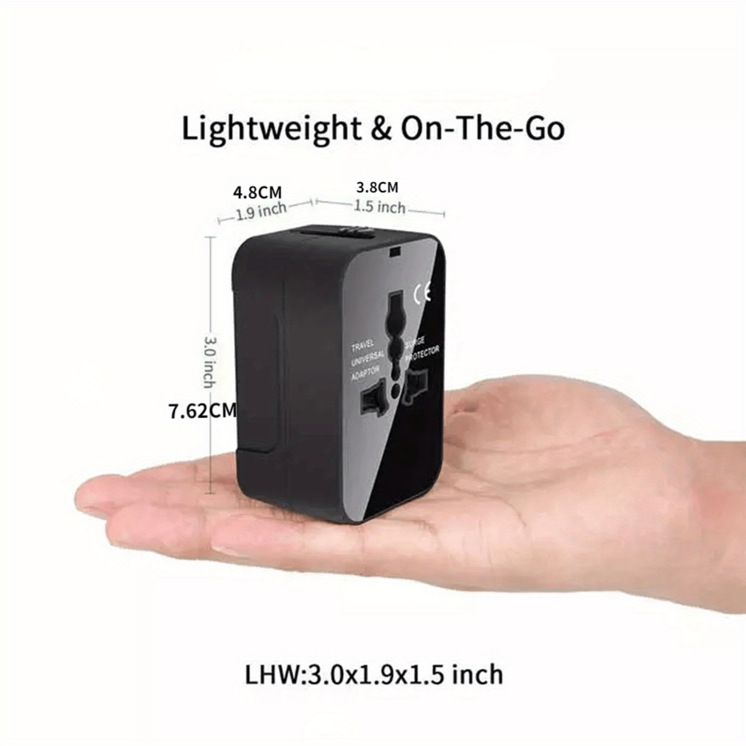 Adaptador de viaje con 2 puertos USB para enchufes US UK EU convertidor de energía compacto y ligero