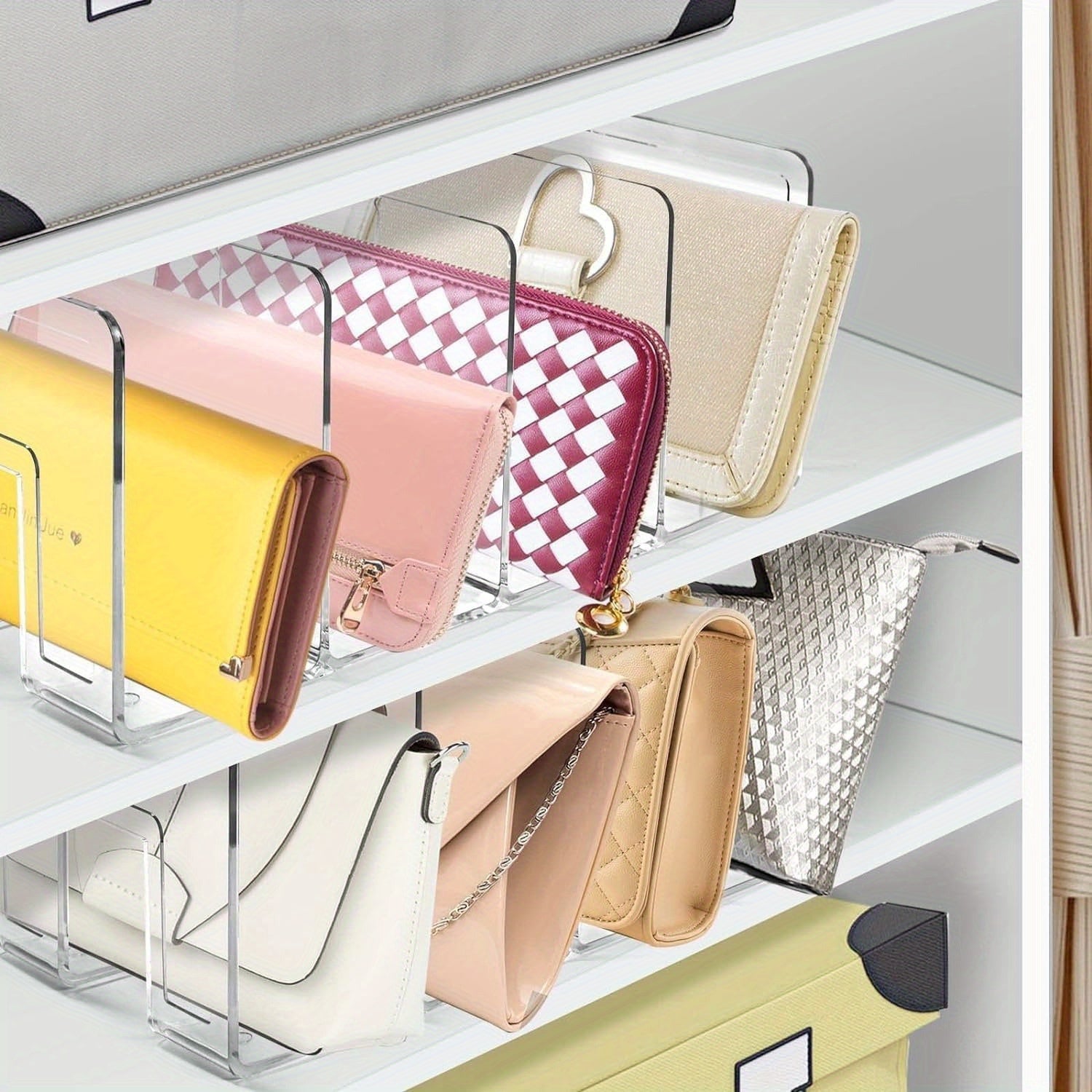 Akril sumka tashkilotchisi to'plami, shkaf uchun turli o'lchamlarda