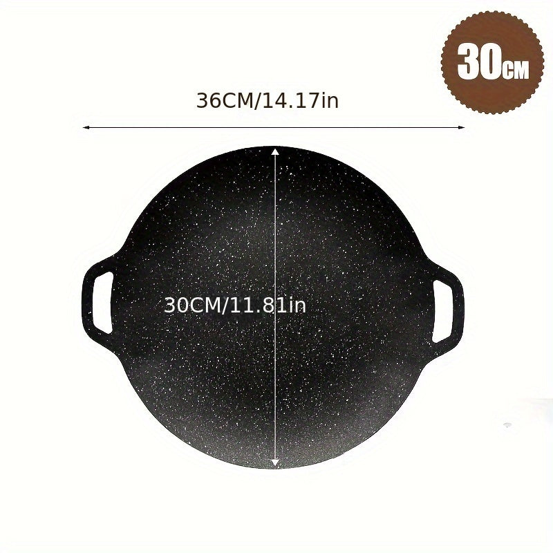 Non-Stick Round Cast Iron Korean BBQ Grill Pan for Pancakes & Steak, Suitable for Home Kitchens & Restaurants