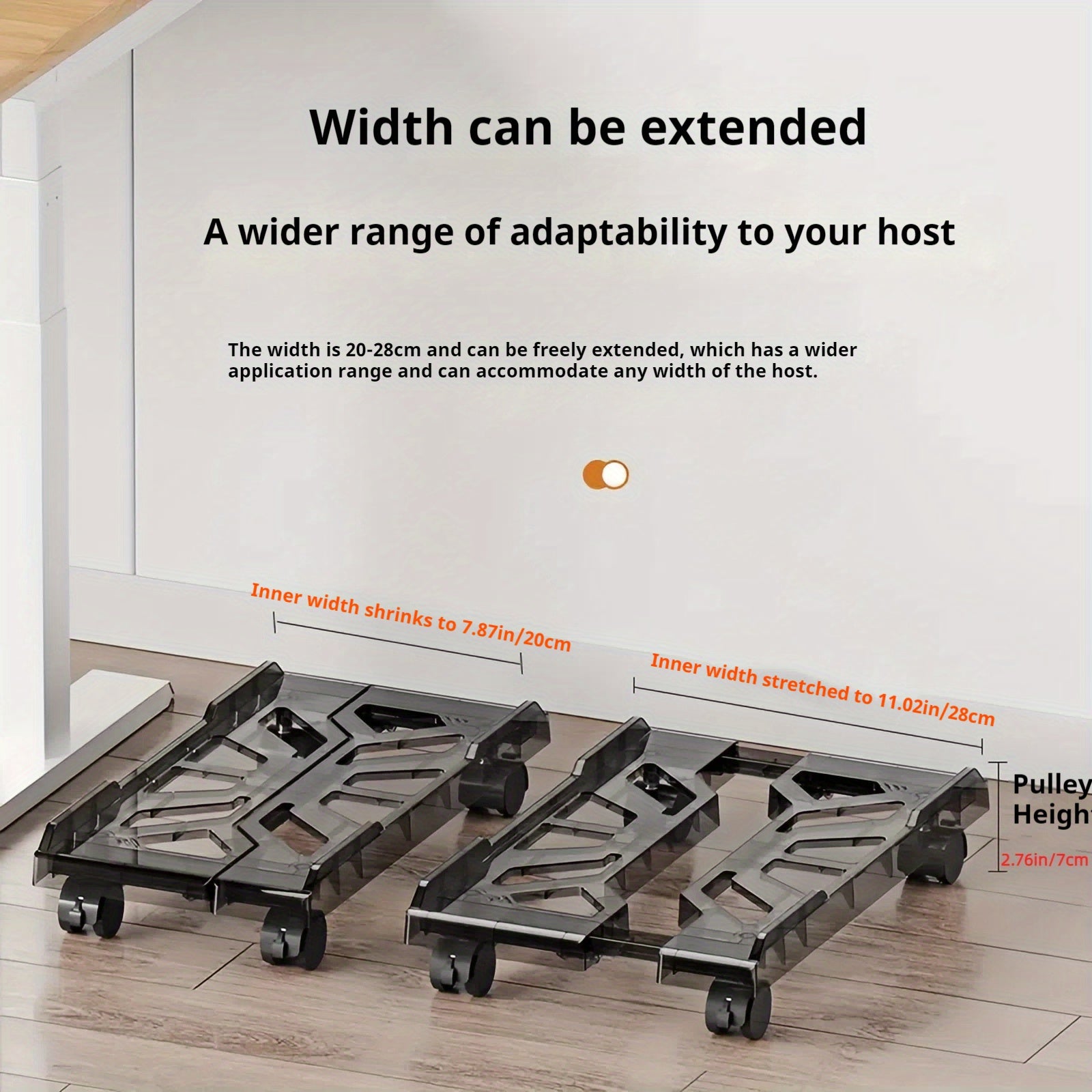 Adjustable Mobile PC Tower Stand with Lockable Wheels for Home and Office