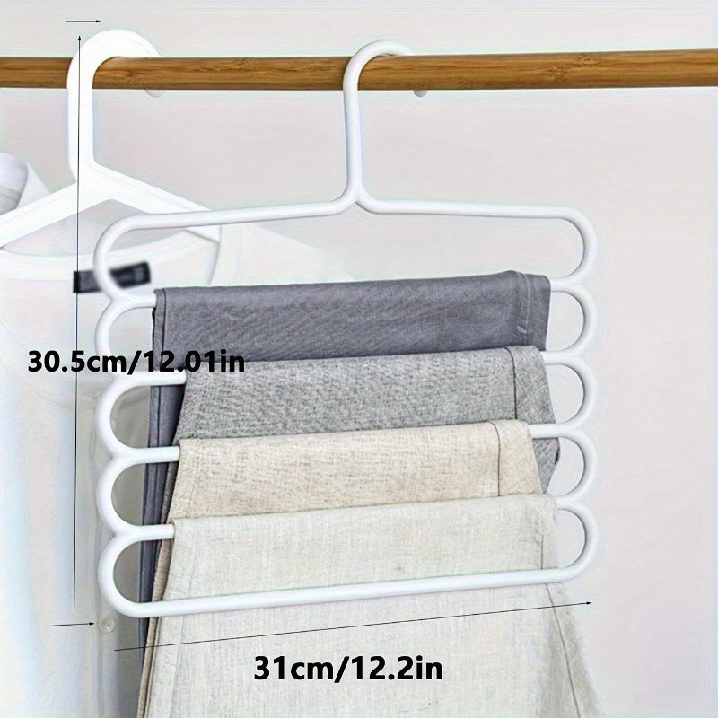 Space-Saving 5-Tier Plastic Hanger for Pants Skirts and Scarves Closet Organizer