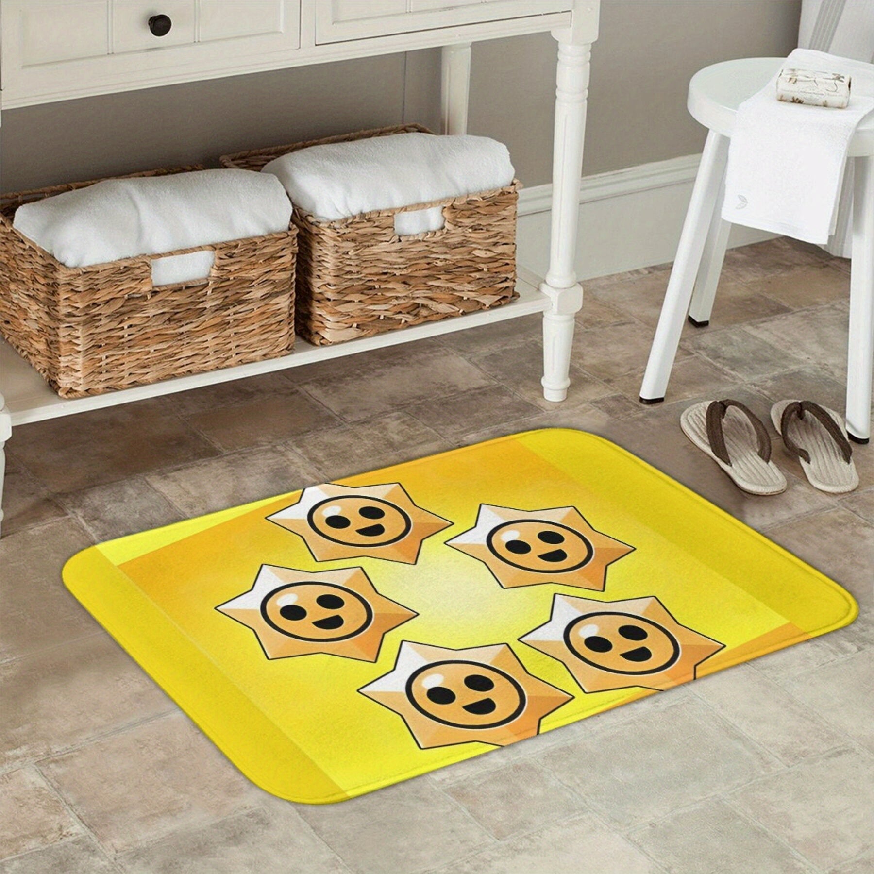 Brawl Stars Doormat Qattiq yopishmaydigan Polyester Xush kelibsiz mat for yashash xonasi, korridor, yotoqxona