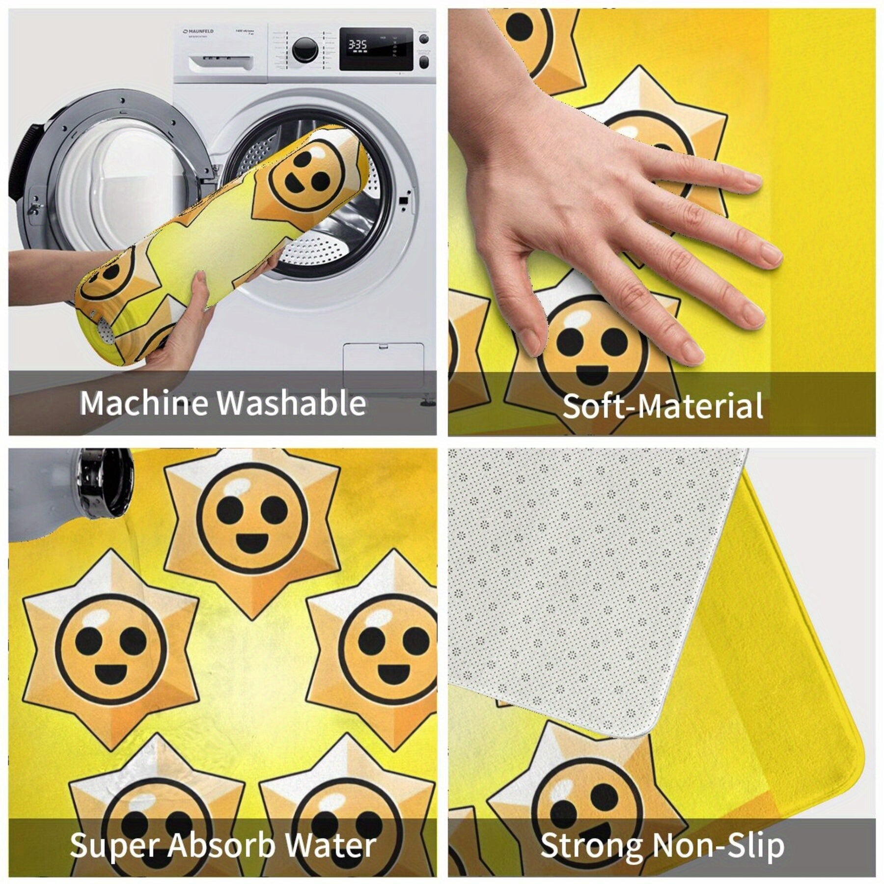 Brawl Stars Doormat Qattiq yopishmaydigan Polyester Xush kelibsiz mat for yashash xonasi, korridor, yotoqxona