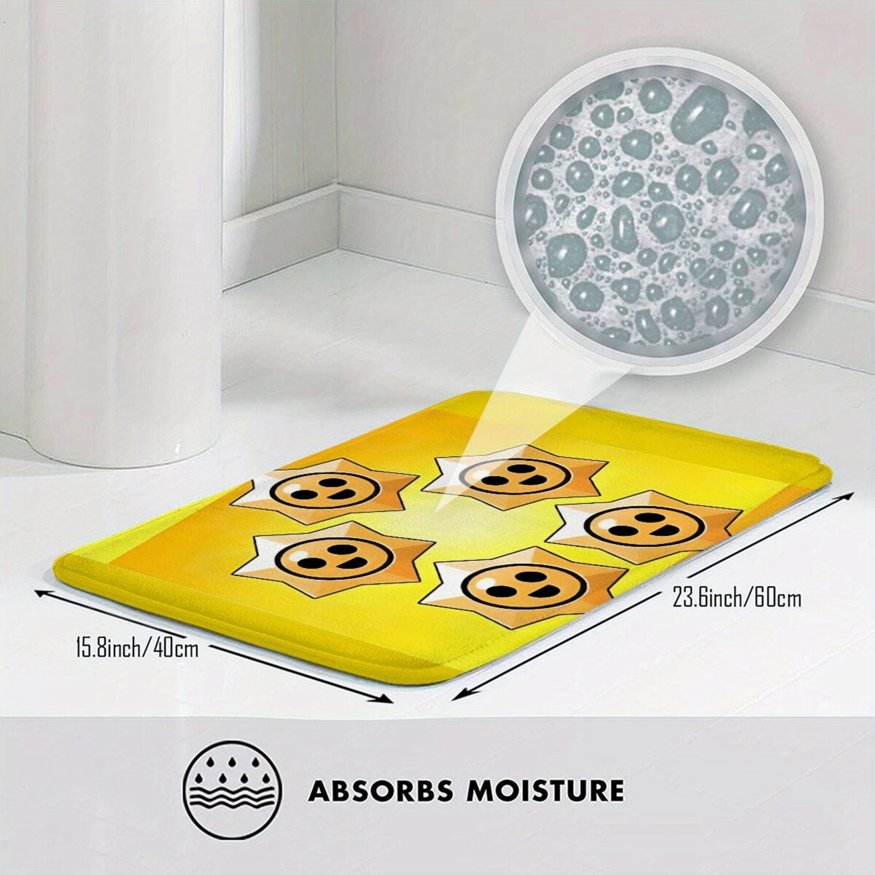 Brawl Stars Doormat Qattiq yopishmaydigan Polyester Xush kelibsiz mat for yashash xonasi, korridor, yotoqxona