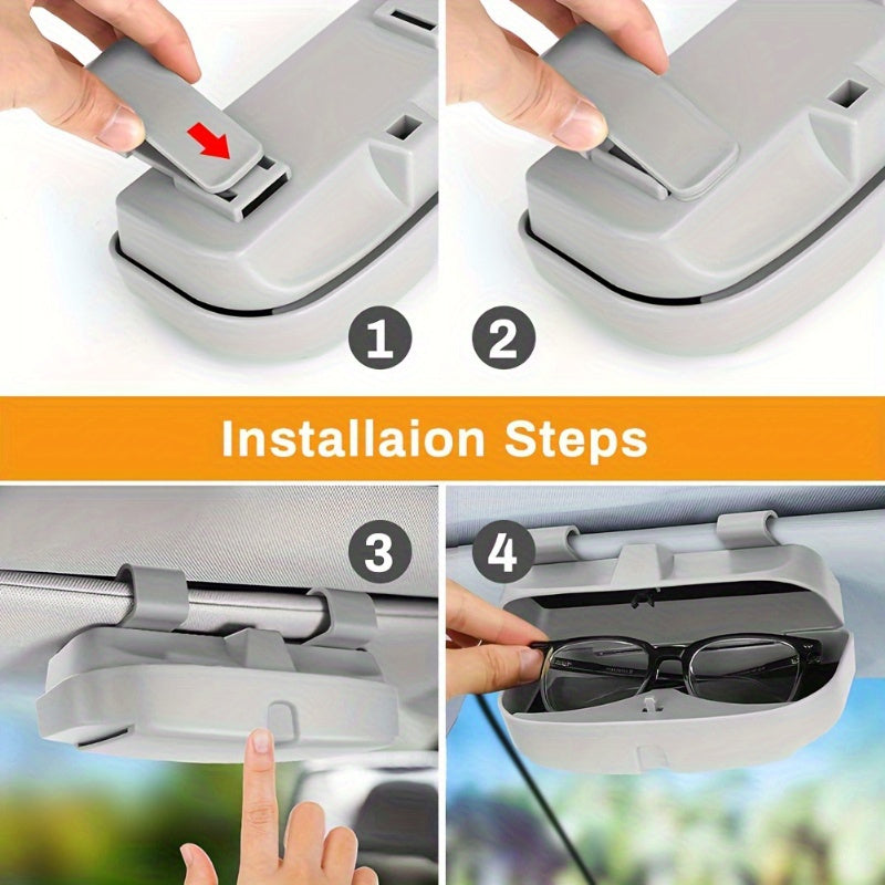 Universal Car Sun Visor Glasses Holder Durable ABS Resin Multifunctional Interior Organizer