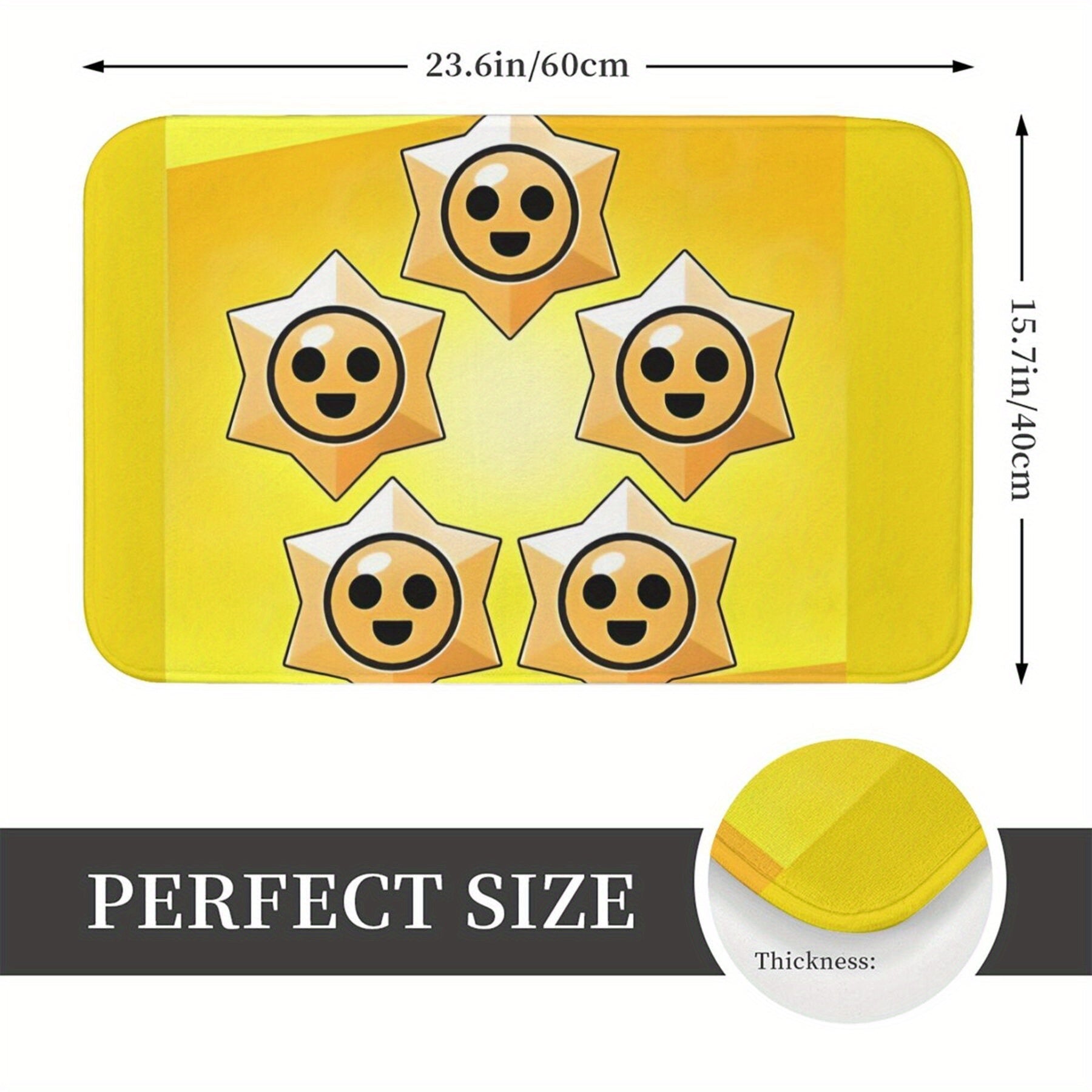 Brawl Stars Doormat Qattiq yopishmaydigan Polyester Xush kelibsiz mat for yashash xonasi, korridor, yotoqxona