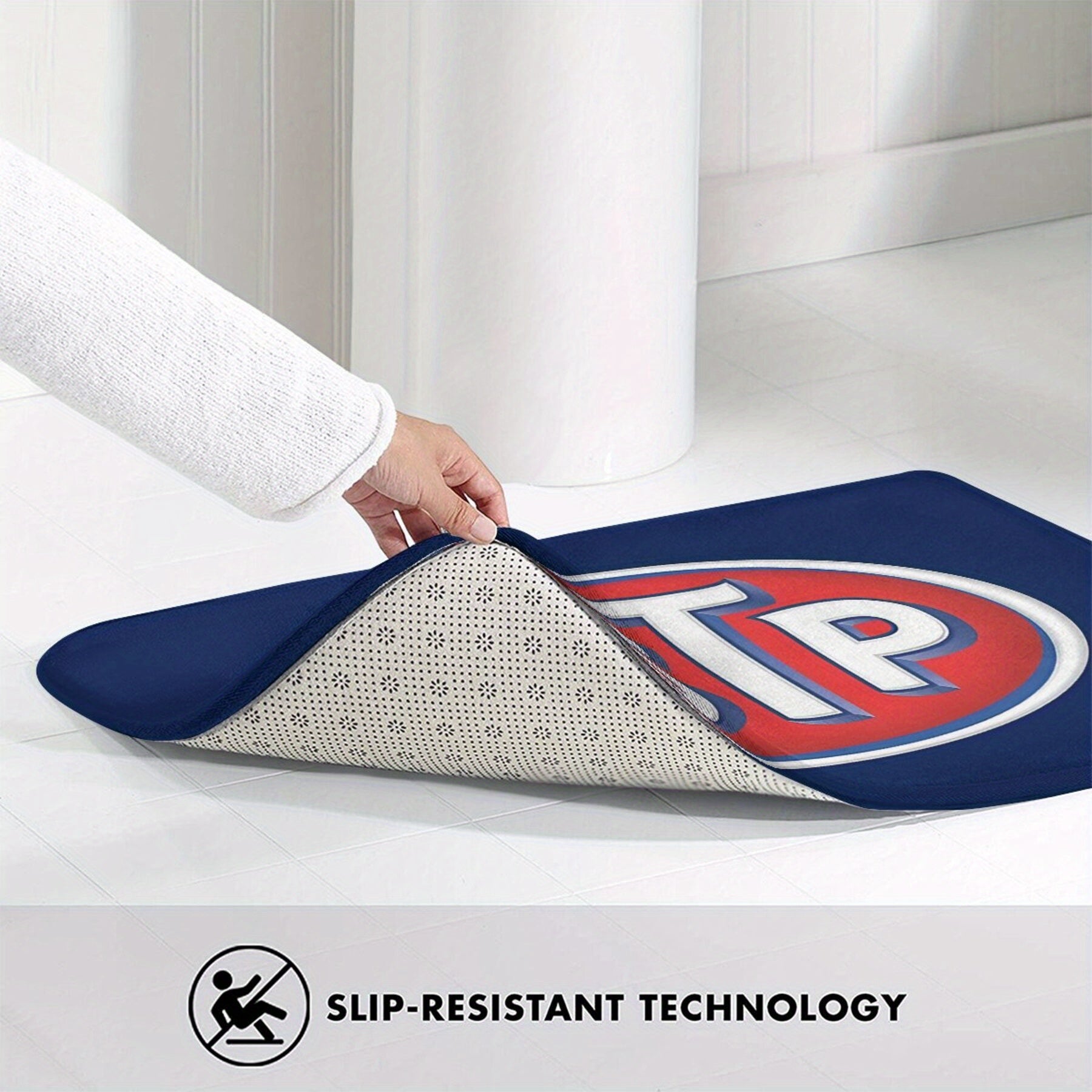 Logo Doormat Non-Slip Polyester Welcome Rug for Entryway Kitchen Bedroom