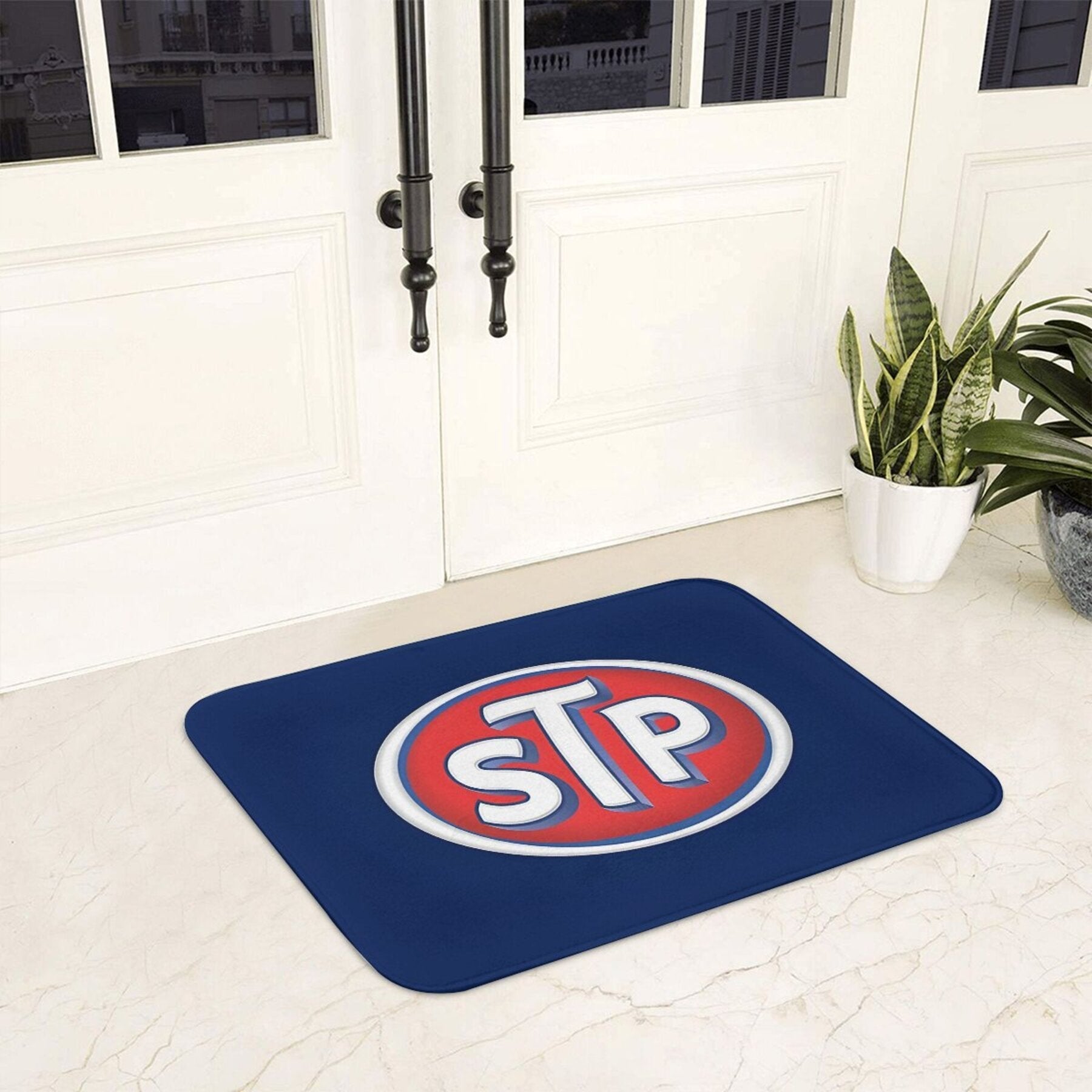 Logo Doormat Non-Slip Polyester Welcome Rug for Entryway Kitchen Bedroom