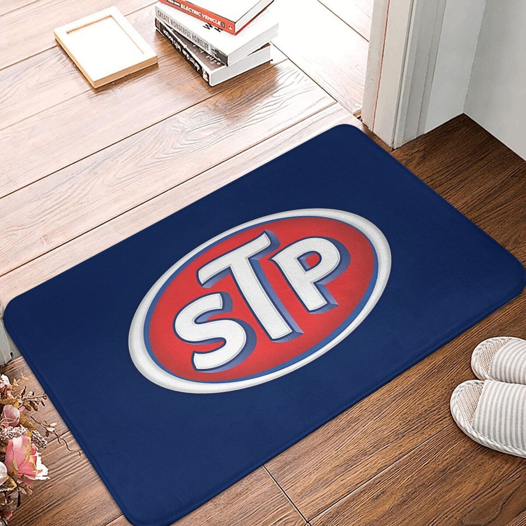Logo Doormat Non-Slip Polyester Welcome Rug for Entryway Kitchen Bedroom