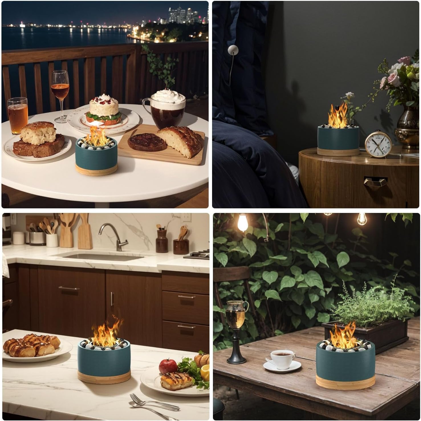 Stainless Steel Tabletop Fire Pit Smokeless Indoor Outdoor Fireplace Bowl