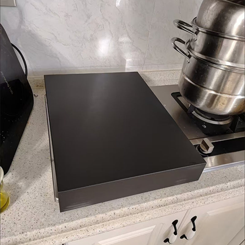 Carbon Steel Kitchen Stove Cover with Pot Rack and Storage Non-Slip Protector