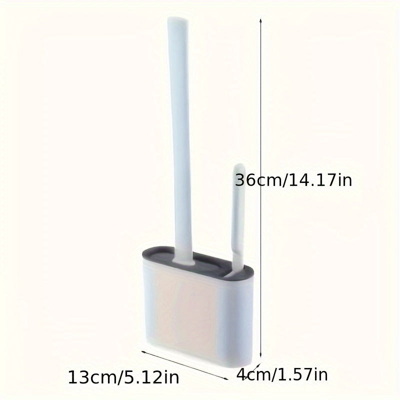 Hojatxona uchun hojatxona cho'tkasi to'plami, silikon devorga o'rnatiladigan va uzun tutqichli cho'tkalar bilan