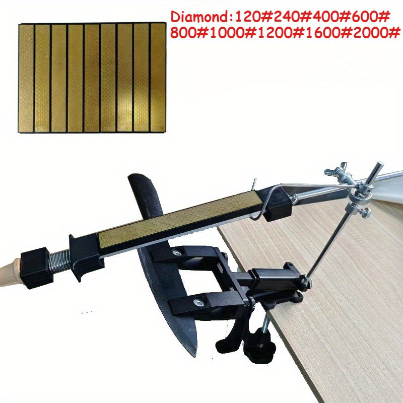 Adjustable Angle Diamond Knife Sharpener with Petroleum Stone for Kitchen Use