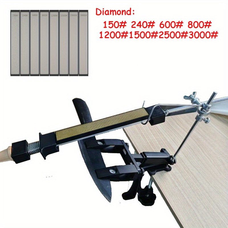 Adjustable Angle Diamond Knife Sharpener with Petroleum Stone for Kitchen Use
