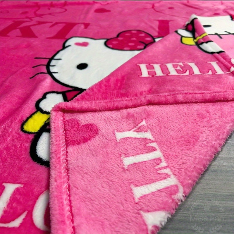 Hello Kitty Plush Blanket Cozy Soft for Napping Sofa Car Gift
