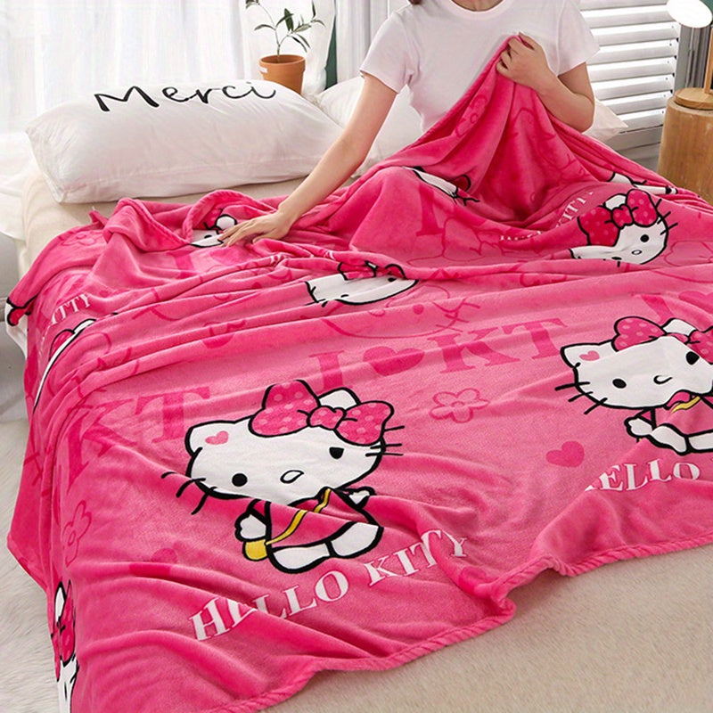Hello Kitty Plush Blanket Cozy Soft for Napping Sofa Car Gift