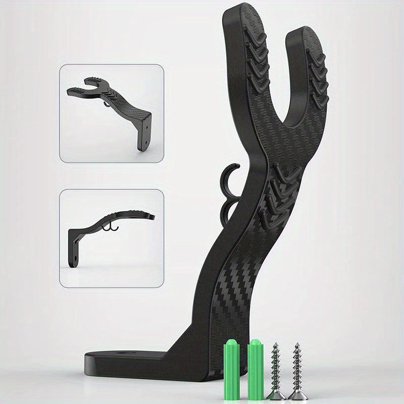 Motorcycle Helmet Hook Rack Durable ABS Stainless Steel Wall-Mount Organizer