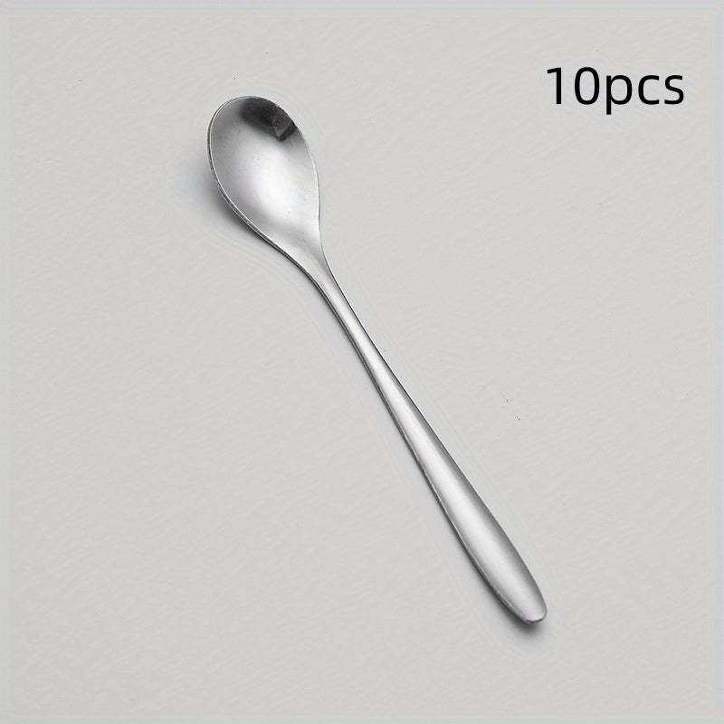 Set of 10 Stainless Steel Coffee Spoons for Tea Dessert and Espresso