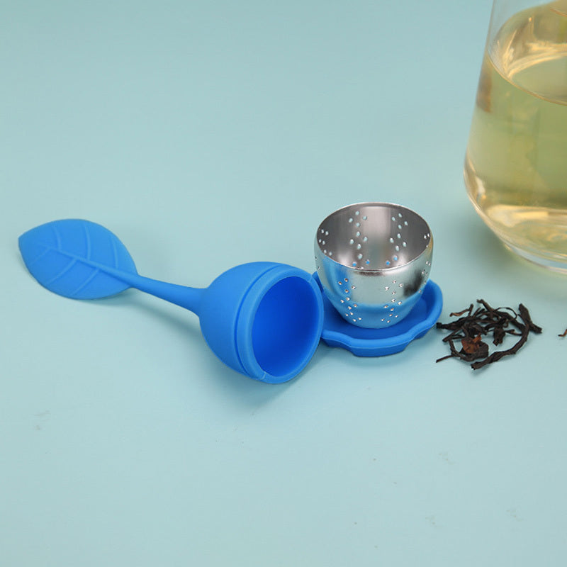 Silicone Tea Infuser Heart-Shaped Flower Leaf Design High-Temperature Resistant