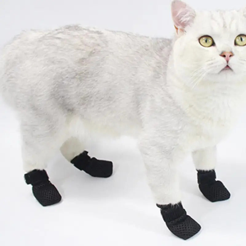 Non-Slip Cat Socks with Hook and Loop Fastener for Small to Medium Cats