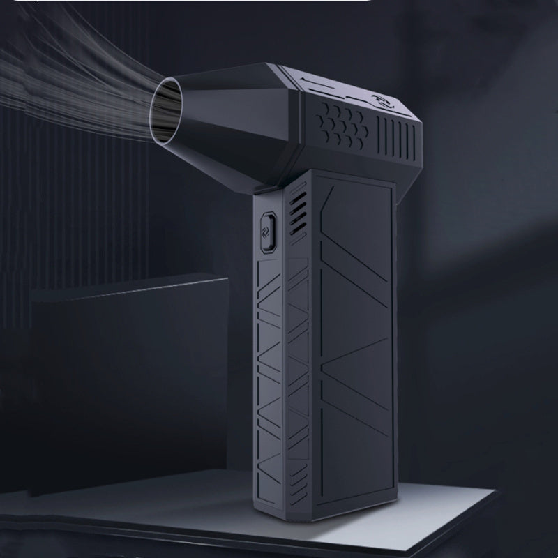 Portativ Turbo Fan Blower, yuqori tezlikda 130000 RPM, qayta zaryadlanadigan 3000mAh litiy batareya va USB zaryadlash - 150W quvvat, 180g kuchli shamol bosimi, ichki va tashqi foydalanish, ABS material, teginish nazorati va simli aksessuar.