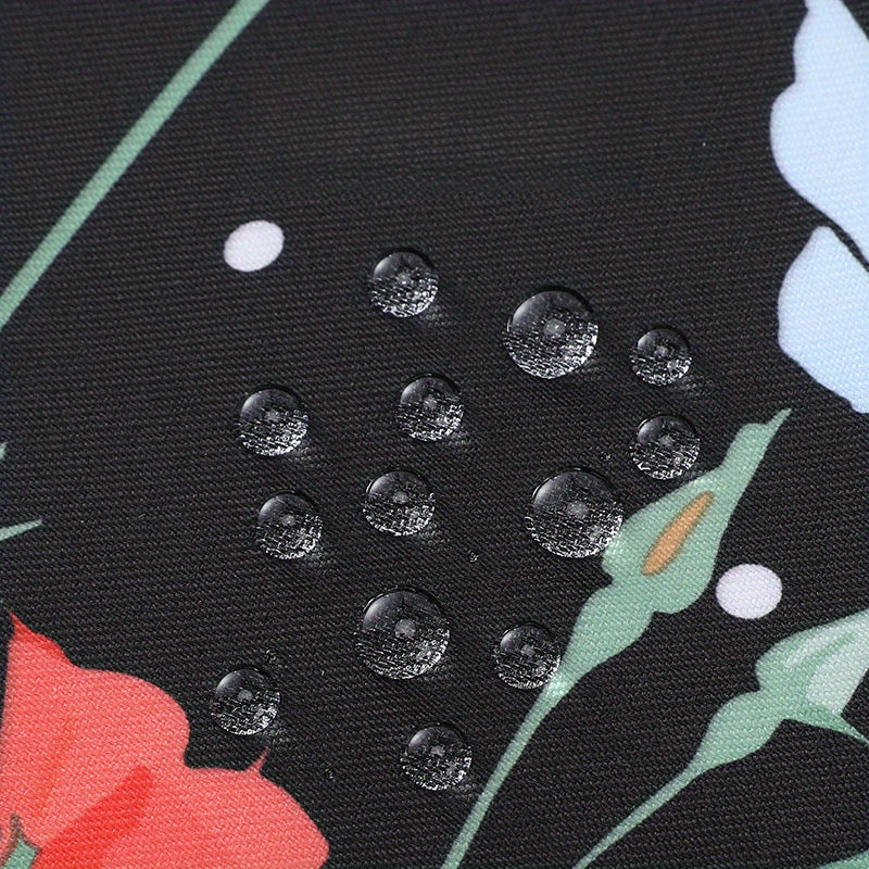 Polyester Floral Apron Waterproof Oil-Resistant Kitchen Cooking for Adults