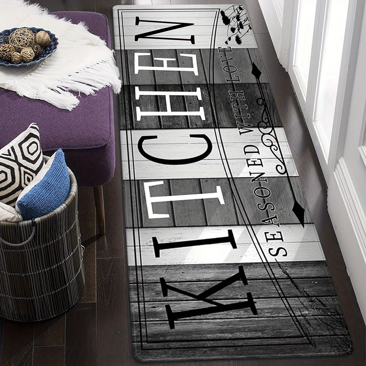 Polyester Kitchen Mat Non-Slip Absorbent Cushioned 1.8m Area