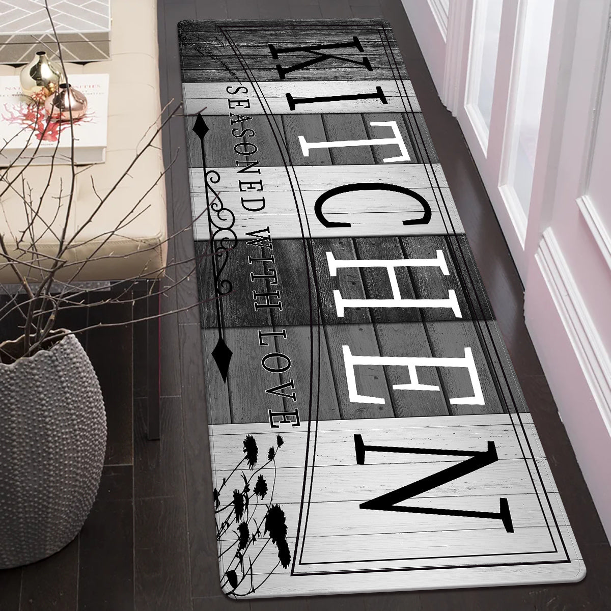 Polyester Kitchen Mat Non-Slip Absorbent Cushioned 1.8m Area