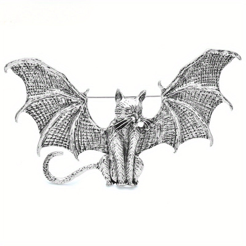 Retro Style Cat Brooch with Wings for Women Elf Themed Party Gift