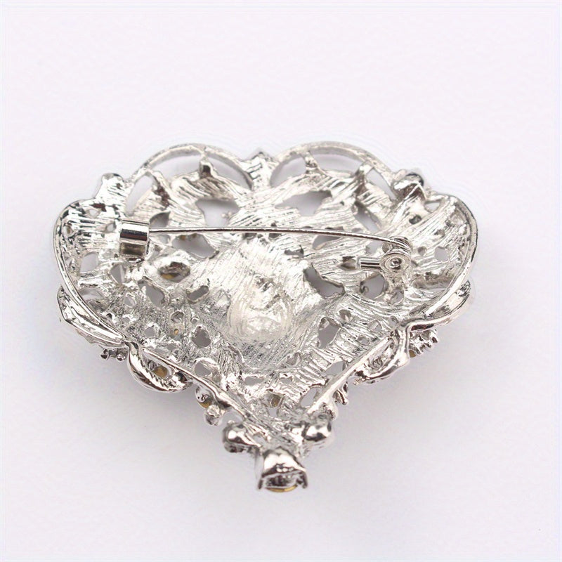 Elegant Rhinestone Brooch for Women Sparkling Lapel Pin Jewelry Accessory