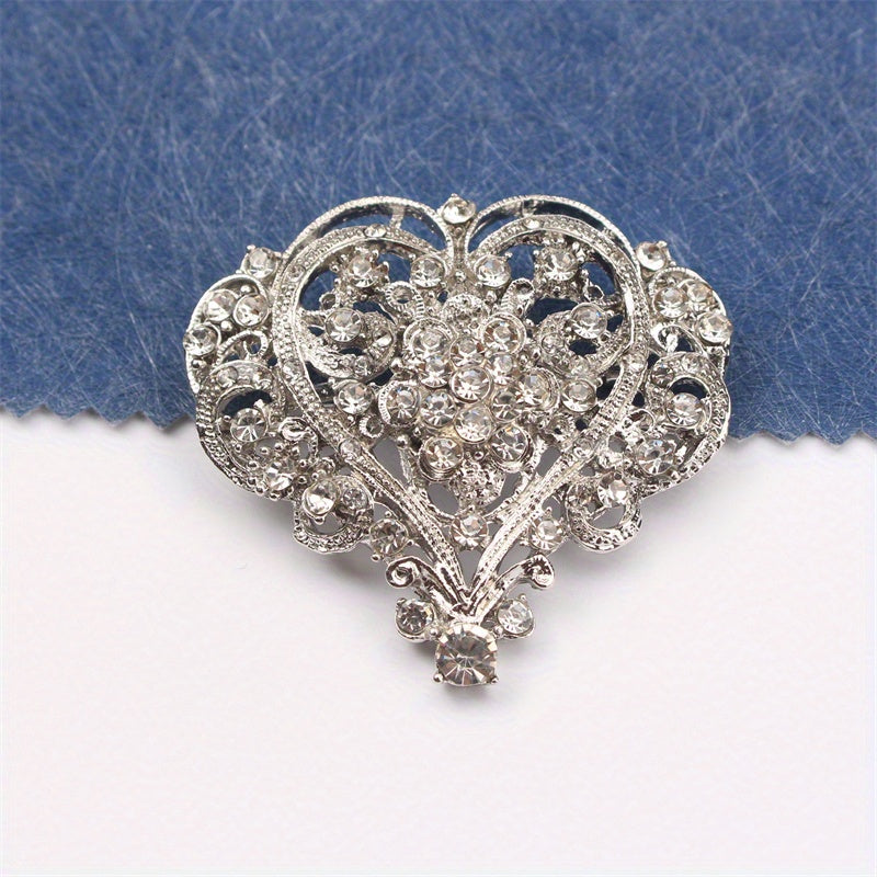 Elegant Rhinestone Brooch for Women Sparkling Lapel Pin Jewelry Accessory
